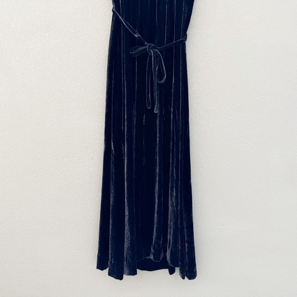 Vintage Velvet Silk Maxi Dress Sleeveless Empire Whimsigoth Y2K Dark Purple S - Picture 4 of 12